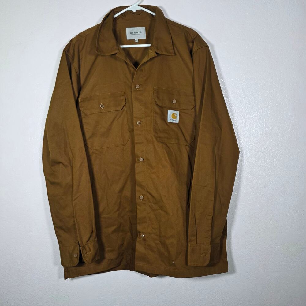 Carhartt WIP L/S Master Shirt Brown Work Button Up XXL Men's